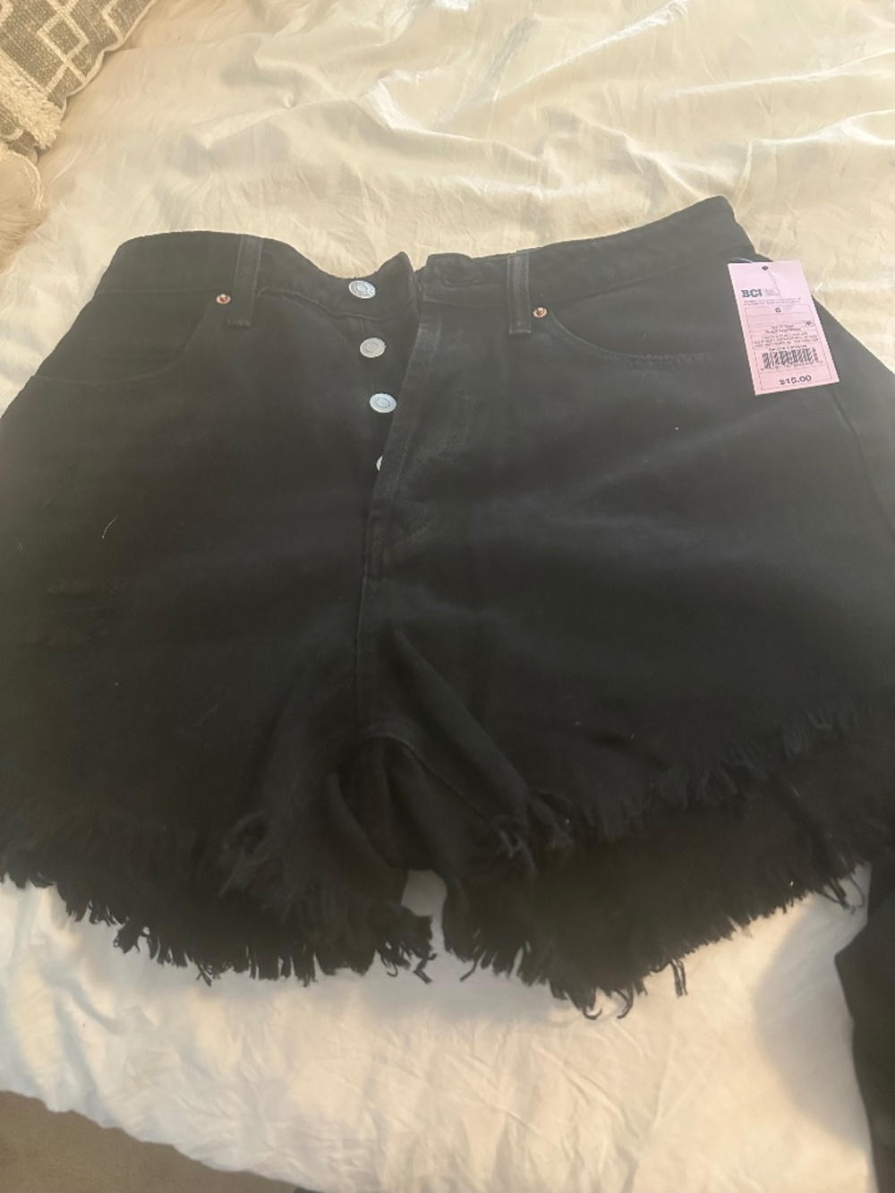 NWT Black weathered cutoff Jean shorts